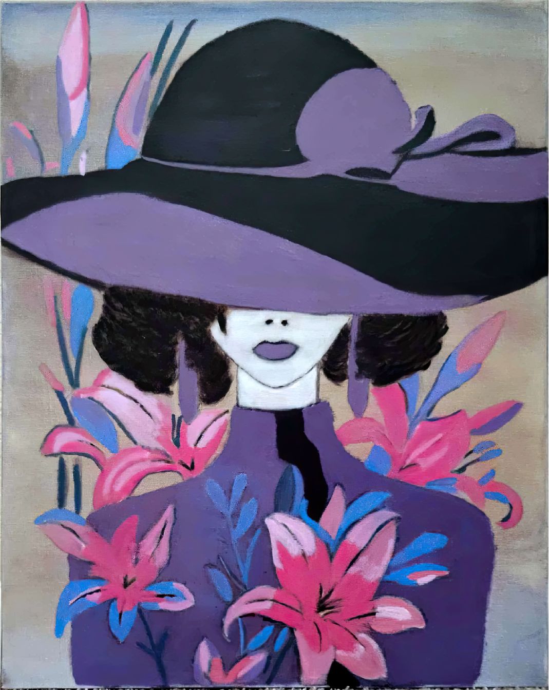Women in Lilies — Original Painting 16*20 Canvas